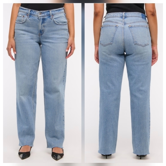 Abercrombie & Fitch Women Sz 28 The 90s Straight Mid-Rise Medium Wash Denim Jean - Picture 1 of 15